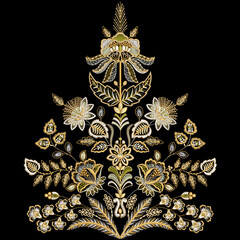 All over asian indian mughal artwork embroidery design flowers motifs leafs leaves ornaments for digital print on fabric.	