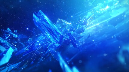 Abstract galaxy star field in deep blue tones, captured in 4K with glowing star clusters and cosmic background
