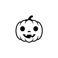 Cute kawaii pumpkin face icon halloween