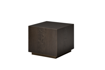 Dark wood cube side table, simple, modern design