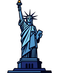 Fototapeta premium Statue of Liberty Line Art – Vector Illustration