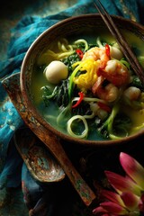 Seafood and Vegetable Shacha Sauce Noodles