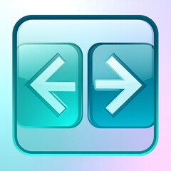 Teal square button with left and right arrows