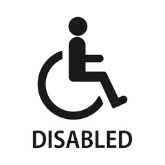 Vector sign for toilet. "Male, female, disabled toilet". Toilet for men and women. Isolated bathroom sign. Element for your design