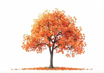 Vibrant autumn tree with leaves
