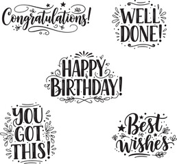 set of calligraphic design elements