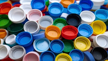 colorful plastic bottles caps 