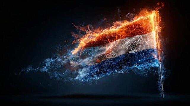 Abstract burning flag design