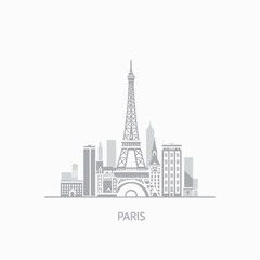 Obraz premium Vector illustration of the famous Eiffel Tower in Paris, a prominent symbol of French tourism and European architecture