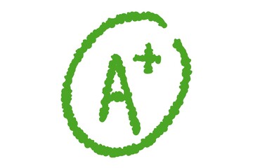 green A+ symbol, A+  grade icons
