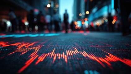 Night city street, financial data