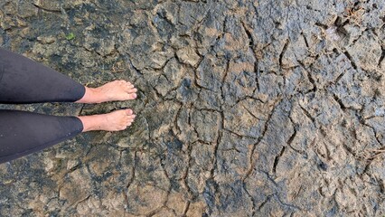 feet on the clay, Island Amrum, North sea