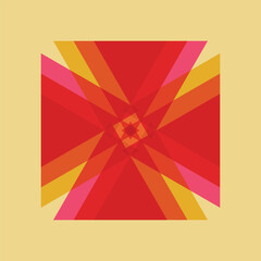 Geometric abstract shape in retro risograph style. Isolated vector illustration for banners, posters, backgrounds, wallpapers.