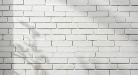 Fototapeta premium White Brick Wall with Shadows. Ai generation