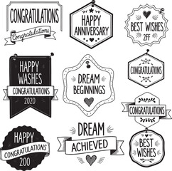 set of vintage labels