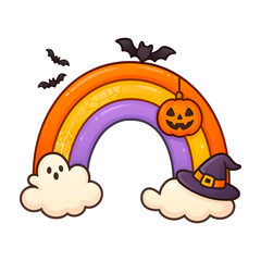 Rainbow decorated with a Halloween theme.