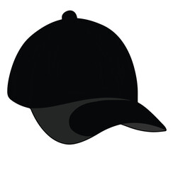 Cute cartoon hand drawn vector baseball cap silhouette.