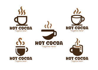 5 Hot Cocoa Logo Set Warm Drink Seasonal Branding