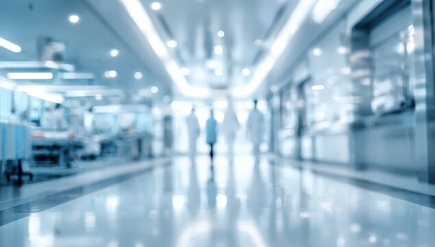 Blurred hospital corridor