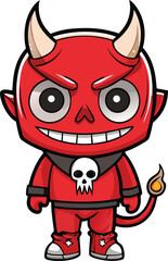 vector illustration of cartoon devil cartoon