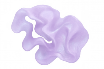 Flowing purple shape with creamy texture drifting against transparent backdrop, highlighting contemporary design aesthetic