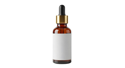 Naklejka premium Amber glass dropper bottle with blank label