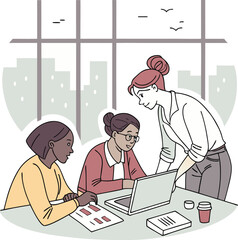 business people working in office