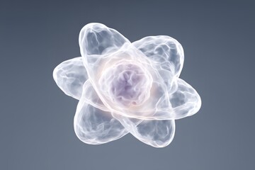 White and purple blob with a round center