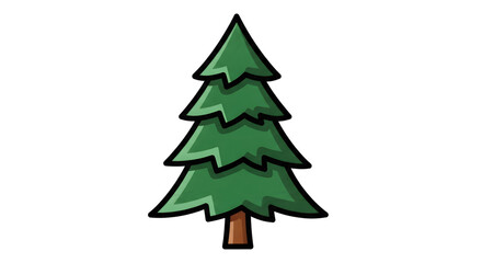 Obraz premium Cartoon evergreen tree illustration