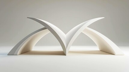 Abstract representation of musical notes arranged on a ramp casting shadows symbolizing rhythm and sound