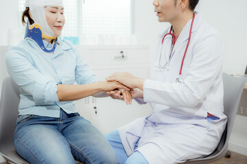 Hand bandages, human bandages and first aid bandages, teaching or tutoring with care, attention or...