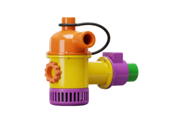 カラフルな小型ポンプ　鮮やかな色彩と立体感