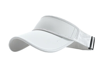 White visor cap, angled view
