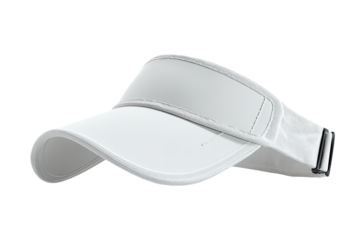 White visor cap, angled view