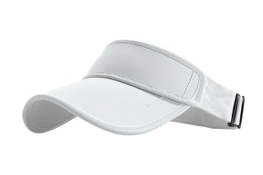 White visor cap, angled view