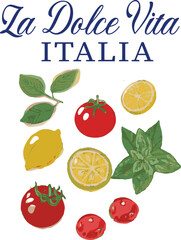 Euro motifs  italy Italian European euro checker  juicy food gourmet Amalfi euro summer Mediterranean Vector illustration slogan tshirt tee clothing trendy fashion design logo