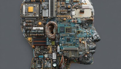 Profile of a head made of circuit boards