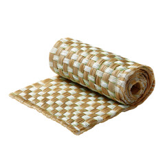 Woven beach mat isoleted on transparent background .