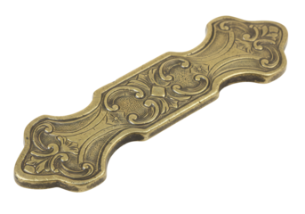 黄金色のアンティーク風装飾プレート　繊細な彫刻が美しい