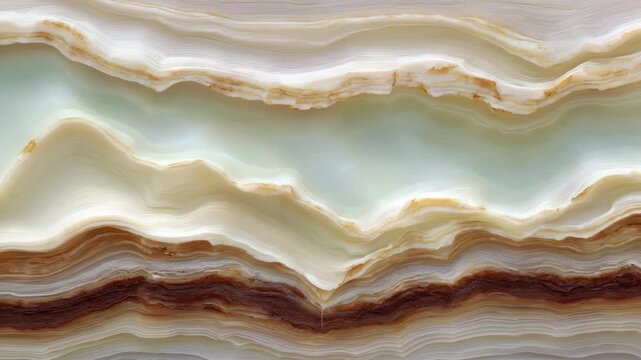 Smooth layers of agate stone, natural earthy tones and textures, ideal for geological studies or interior decor inspiration