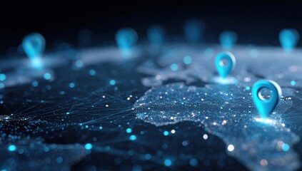 Global network map with location markers