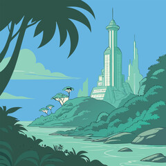 lighthouse in the sea