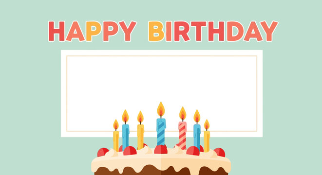 Happy Birthday Cake with Candles Customizable Template
