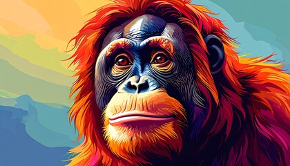 Vibrant Portrait Orangutan