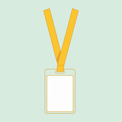 Clean design of an empty identity card tag attached to a vibrant yellow lanyard, perfect for employee access or conference passes
