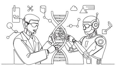 Human Scientist and Robot Collaborating on Genetic Research