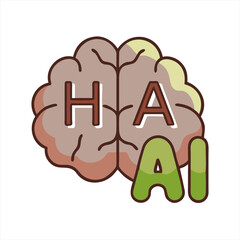 Brain with ai text inside and below representing artificial intelligence
