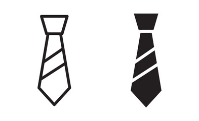 tie icon line and silhouette vector design .