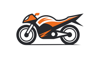 Fototapeta premium Flat and Minimal motorbike logo vector illustration isolated on white background