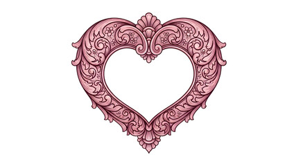Ornate heart shaped decorative frame